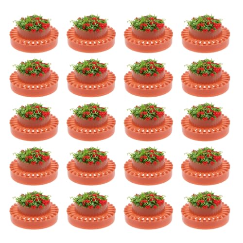 Gatuida 20 Stück Miniatur-Blumentöpfe aus Kunststoff: 1:200 Mini-Bonsai-Pflanze für Puppenhauszubehör – Simulationsgarten-Blumenbeet für Sandtisch-Landschaftsgestaltung von Gatuida