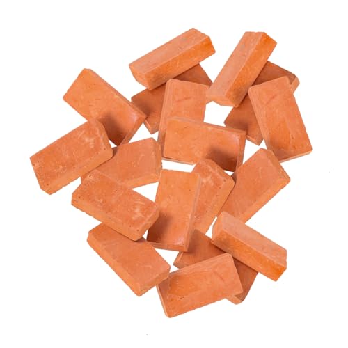 Gatuida 20 Stück Miniatur Ziegelsteine DIY Mini Modellziegel für Sandtisch Landschaft Basteln und Puppenhaus Dekor Rote Bausteine für Kreative Mauerbauprojekte von Gatuida