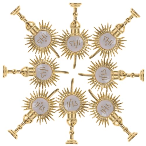 Gatuida 20 Stück Religiöse Parteizubehör Heilig Erste Religiöse Ornamente Religionsparty-ornamente Erstkommunion Dekorationen Bibel-kuchen-deckel Kirchenaufsätze Legierung Golden von Gatuida
