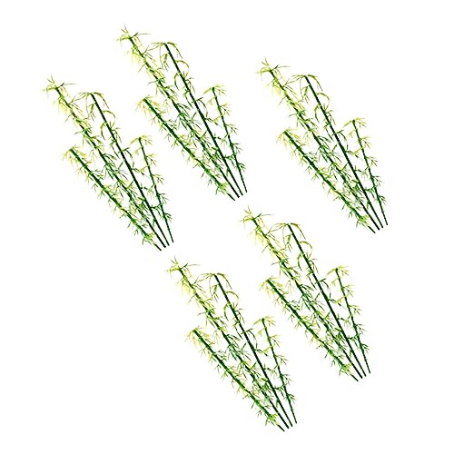 Gatuida 20 Stück Simuliertes Bambusmodell bambuspflanze Bambusbaum Mikrolandschaft Dekoration drinnen Miniatur Kunstpflanzen klein Mini künstliches Bambusgrün gefälschter Bambus Abs Green von Gatuida