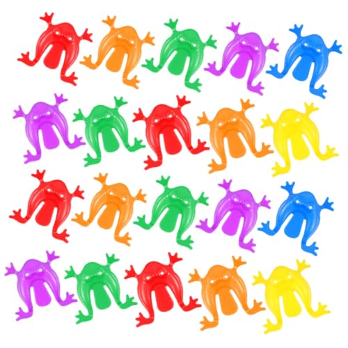 Gatuida 20 Stück Teiliges Bunte Plastik Springfrösche Lustiges Hüpfspielzeug für Robustes Fingerspiel als Partygeschenk für Kindergarten Jungen und Mädchen Geeignet von Gatuida