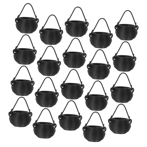 Gatuida 20 Stück Teiliges Halloween Mini Kessel aus Kunststoff Kleine Outdoor Cauldrons Vielseitige Miniatur Töpfe für Halloween Dekoration Partyzubehör und Süßigkeitenhalter von Gatuida