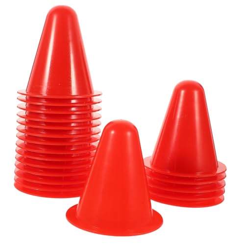 Gatuida 20 Stück Teiliges Kleine Straßenblocker Pylonen für Rollschuhlaufen Stapelbare Agility Leichte und Stabile Trainingshütchen für Geschicklichkeitsübungen und Fußballtraining von Gatuida