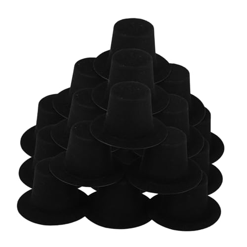 Gatuida 20 Stück Teiliges Mini Filzhüte Schwarze Mini Zylinderhüte für Schneemann Puppen Haustiere DIY Basteln Magierhut Accessoires Weihnachtsdeko für Kreative Dekoration von Gatuida