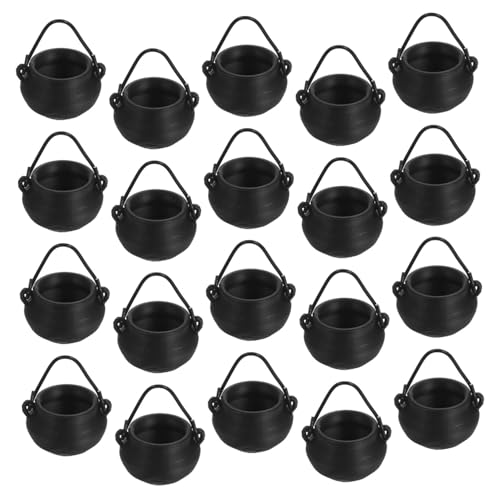 Gatuida 20 Stück Teiliges Mini Halloween Cauldron aus Robustem Kunststoff Wiederverwendbare Kleine Outdoor Kessel für DIY Halloween Bastelprojekte Tischdekorationen und Partygeschenke von Gatuida