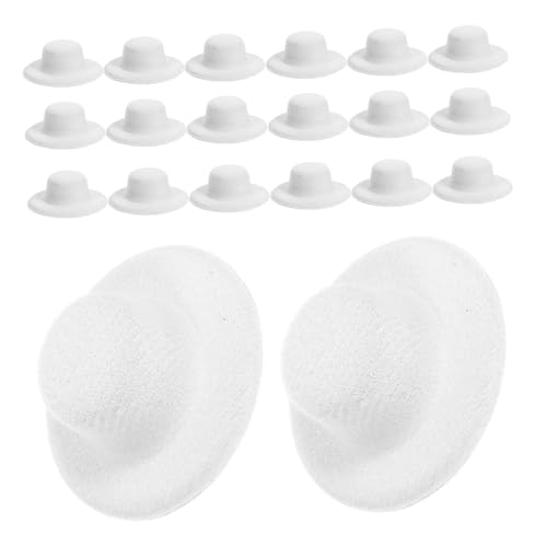 Gatuida 20 Stück Teiliges Mini Hüte Weiß für Puppen Bastelprojekte Miniatur Zylinderhandwerk Robuste Form Dekoration für DIY Kunst und Partyaccessoires von Gatuida