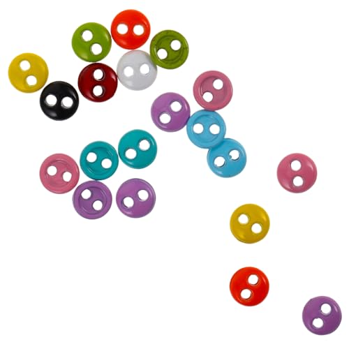 Gatuida 20 Stück Teiliges Mini Puppenkleider Knopf Bunte Metallknöpfe mit Zwei Löchern Langlebig und Detailliert Verarbeitet für Puppenhemden Puppenkleider und DIY Bastelprojekte von Gatuida