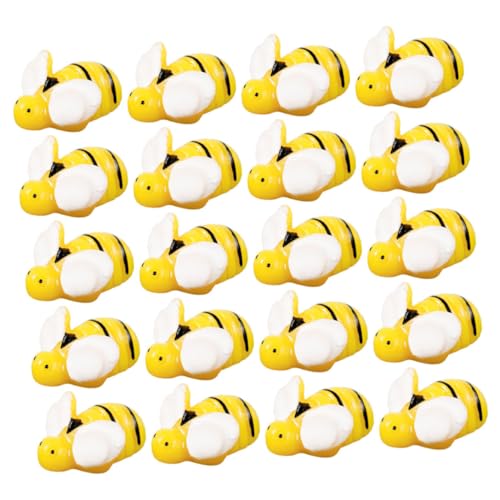 Gatuida 20 Stück Teiliges Mini Resin Bienen Realistische Kleine Bienen Figuren für Mooslandschaften Langlebige Bastelverzierungen Dekorative Miniaturen für DIY Handwerk Tischdeko von Gatuida