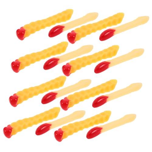 Gatuida 20 Stück Teiliges Realistisch Aussehender Französischer Pommes Frites aus PVC Detailgetreue mit Tomatensoße Leichte Dekoration für Kinderküche Restaurant und Party Deko von Gatuida