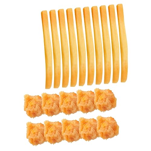 Gatuida 20 Stück Teiliges Realistische Künstliche Pommes Frites und Chicken Popcorn Modell Lebensechte Simulation Snack Dekoration für Kinderküche Party Restaurant und Fotografie von Gatuida