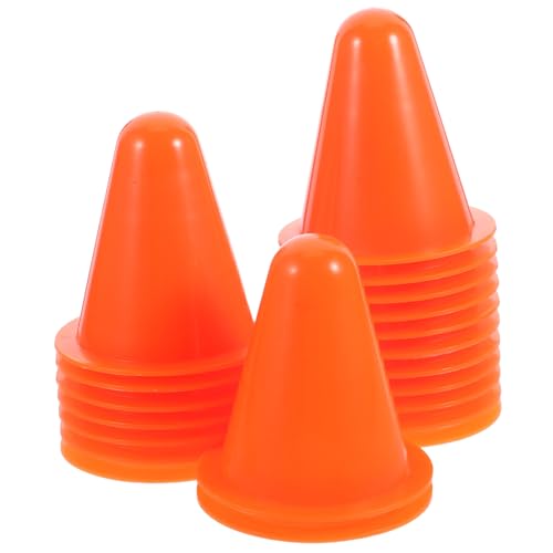 Gatuida 20 Stück Teiliges Stapelbare Kunststoff Agility Cones für Rollschuhlaufen Stabile Trainingsmarkierungshütchen in Leuchtenden Farben Windfeste Straßenhindernisse zur Verbesserung von Gatuida