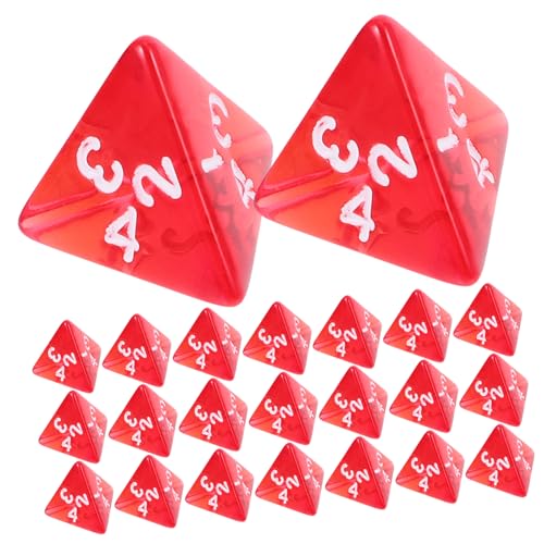 Gatuida 20 Stück Teiliges Transparente Rote Seitige Acrylwürfel Leichte und Verschleißfeste Zahlenwürfel für Rollenspiele Klassenzimmer und Dekorative Tischspiele von Gatuida