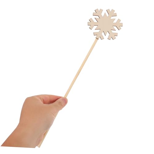 Gatuida 20 Stück Teiliges Weihnachts Holz Zauberstäbe Unbemalt mit Schneeflocke Engel Schneemann Weihnachtsbaum Tops DIY Bastelset für Prinzessin Fee Kostümspiel von Gatuida