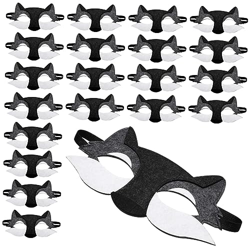 Gatuida 20 Stück Wolfsmaske Maskerade Tiermaske Wolf Maskiert Kleid Maskieren Thematisiert Halloween-kinderkostüme, Cosplay-partyzubehör Für Jungs Abs Gefühlt von Gatuida
