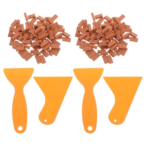 Gatuida 204-teiliger Mini-Wandbaustein: Modellblöcke mit Werkzeugsatz, maßstabsgetreues Modell, rote Ziegel, künstliches Baumaterial für 1:16 Puppenhaus, Diorama, Garten, DIY-Handwerk von Gatuida