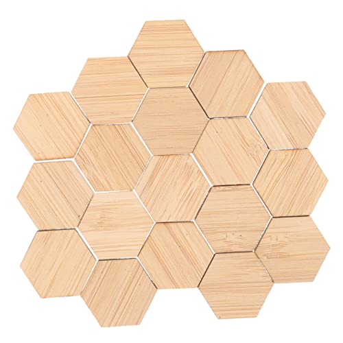 Gatuida 24 Stck Teiliges Bambus Mini Bodenbelag Sechseckige Realistische Puppenhaus Dekoration Fein Verarbeitet Glatte Oberfläche Miniatur Szene für DIY Puppenhäuser und Zakka von Gatuida
