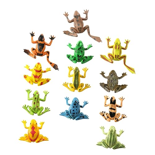 Gatuida 24 Stücke Kleiner Tiermodell Frösche Spielzeug Satz Realistische Künstliche Figuren für Kinder PVC Deko und Lernspielzeug für Tierausstellungen und Partydekoration von Gatuida
