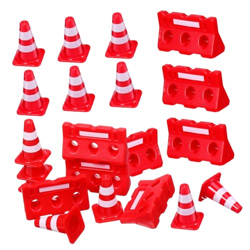 Gatuida 24 Stück Straßenschild Barrikade -Verkehrskegel für Mini Straßensperre Leitkegel Verkehrskegel- Schilder Plastik von Gatuida