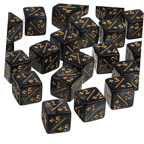 Gatuida 24 Stück Teiliges Acryl Würfel Token Kleine Spielwürfel für Brettspiele und Kartenspiele Langlebige CCG Zubehör Würfelzähler Lernspielzeug Schwarz mit Perlmutt von Gatuida
