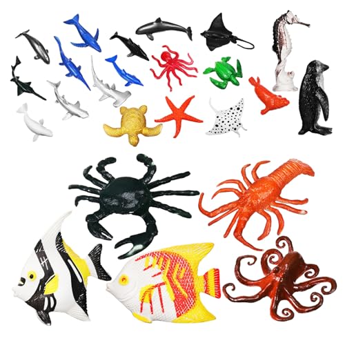 Gatuida 24 Stück Teiliges Meerestiere Figuren aus Kunststoff Kindgerechte Lernspielzeuge mit Realistischen Meeresbewohnern für Bildung Aquarium Ornamente und Geschenkideen von Gatuida
