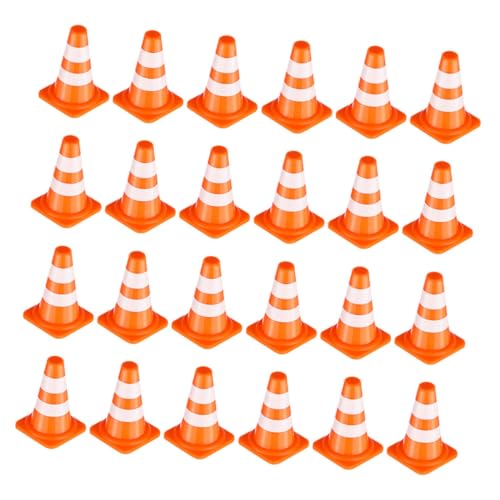 Gatuida 24 Stück Teiliges Mini Orange Baustellen Mini straßenschildern für Verkehrssicherheits lernspielzeug Puppenhaus Zubehör von Gatuida