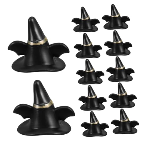 Gatuida 24Stücke Schwarze Hüte für Puppenhaus Dekoration DIY Bastelbedarf für Halloween Weihnachten und Kreative Anlässe Langlebig und Kompakt für Jahren von Gatuida