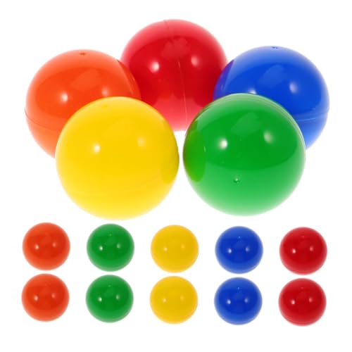 Gatuida 25 Stück Teiliges Bunte Kunststoff Kugeln zum Öffnen und Befüllen Wiederverwendbare Tombola bälle für Spiele und Partys Leichte Handliche Spielkugeln für Veranstaltung und Raffle von Gatuida