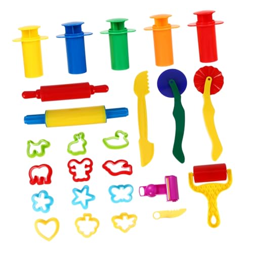 Gatuida 25 Stück Teiliges Knetwerkzeug Set für Buntes Plastilin Zubehör Sicheres DIY Modelliermasse Kit Kreative Tonwerkzeuge für Jungen und Mädchen Pädagogisches und Knetzubehör von Gatuida