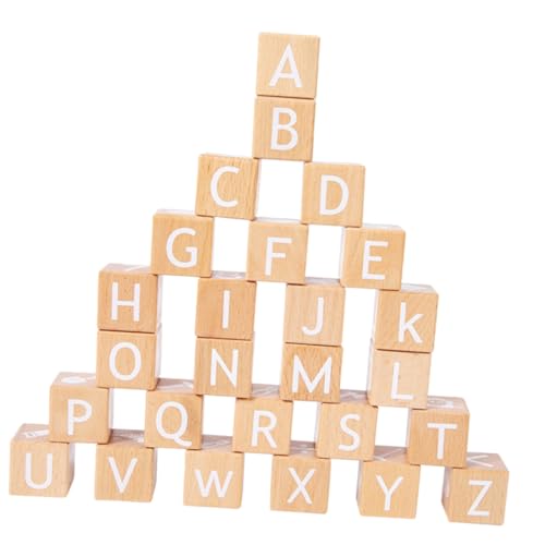 Gatuida 26 Stück Teiliges Holz Buchstaben und Zahlenblock Große Lernbausteine für Kleinkinder Pädagogisches Montessori Feinmotorik und Zahlen und Buchstabenerkennung von Gatuida