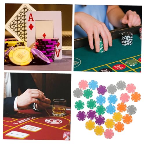 Gatuida 28 Stück Teiliges Pokerchip PP Stapelbare Spielchips mit Glatter Oberfläche Vielseitig für Poker Lernspiele und Partyzubehör Mischung Sicher und Komfortabel für Spiel Zählzwecke von Gatuida