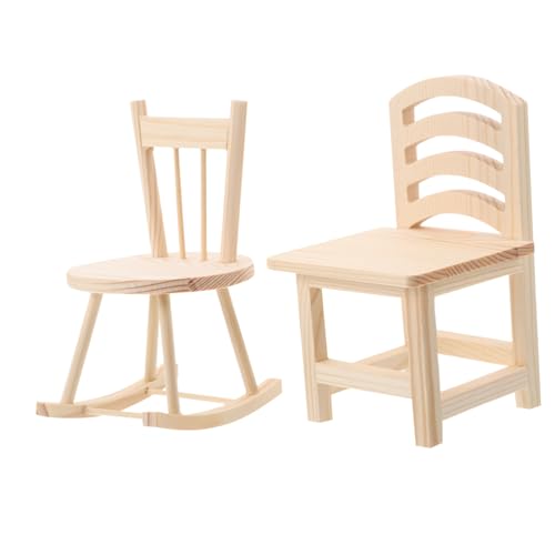 Gatuida 2Stücke Mini Holz Schaukelstuhl DIY Kit für Puppenhaus Möbel Kreative Bastelideen für Geduld und Künstlerischen Ausdruck für Zuhause und Vorschulen Gatuida 2Stücke Mini Holz Schaukelstuhl DIY Kit für Puppenhaus Möbel Kreative Bastelideen für Geduld und Künstlerischen Ausdruck für Zuhause und Vorschulen von Gatuida