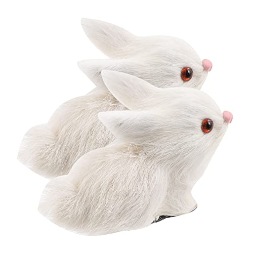 Gatuida 2Stücke Simulation Kaninchen Realistische Plüsch Kaninchen Figuren für Kreative Deko für Garten Fotografie Weihnachts und Halloween Partys von Gatuida