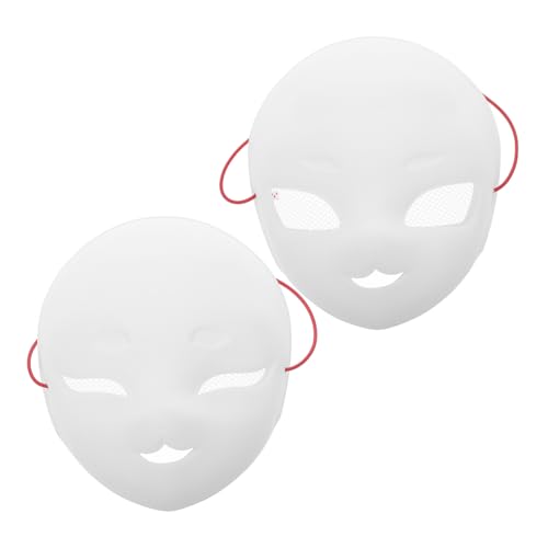 Gatuida 2Stücke Weiße Netzgarn Gesichtsmaske Selbermachen Leere Vollgesichtsmaske für Halloween Cosplay Maskenbälle Kreative Kunstprojekte Atmungsaktiv Leicht von Gatuida