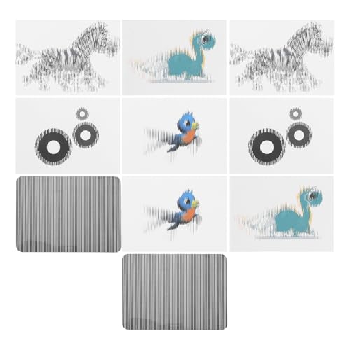 Gatuida 2er-Set Gitteranimations-Illusionsspielzeug: Vorschultechnologieproduktion - Optisches Labor-Lehrmittel für Mint-Früherziehungs-Lernphänomenspielzeug von Gatuida