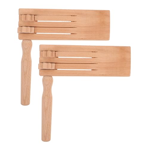 Gatuida 2er-Set traditionelle Holzklapper – drehbare Rassel für Feste, Geburtstage und Sportveranstaltungen von Gatuida