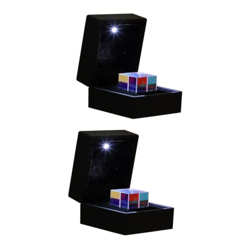 Gatuida 2st Lichtwürfel Desktop-spielzeug Wissenschaft Physik Unterrichten Ornament Optisches Dekor Prismenwürfel Quadratisches Würfelprisma Briefbeschwerer Prisma Kristall Requisiten Glas von Gatuida