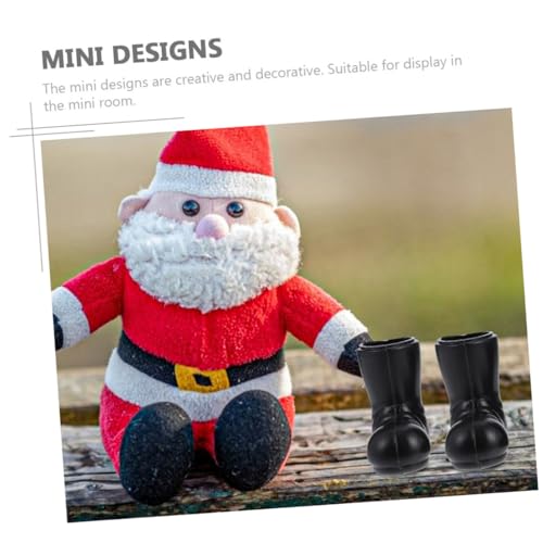Gatuida 3 Paare Mini Weihnachtsstiefel Figuren Miniatur Santa Claus Schuhe Modell Mini Haus Dekorationen Weihnachtsdeko Puppenhaus Zubehör Weihnachtsatmosphäre von Gatuida