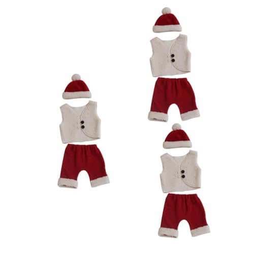Gatuida 3 Sätze Babyfotografie-kit Weihnachtsmann-baby-outfit Weihnachtsmann-baby-pyjama Weihnachtsmannanzug Für Kinder Baby-weihnachtsbody Neugeboren Foto-outfit Weihnachten Polarfleece von Gatuida