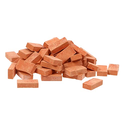 Gatuida 3 Simulierte Mikrolandschaftssteine bastelset basteln für Toys spielzeuge bastelzeug für Miniatur-Ziegel-Ornament Feengarten Mauerziegel Ton rot von Gatuida