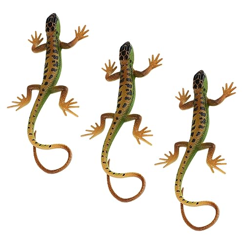 Gatuida 3 Stück Eidechsenfigur Künstliche Reptilien Modell für Garten Deko und Lernspielzeug Lebensechte Simulation Tierfigur von Gatuida