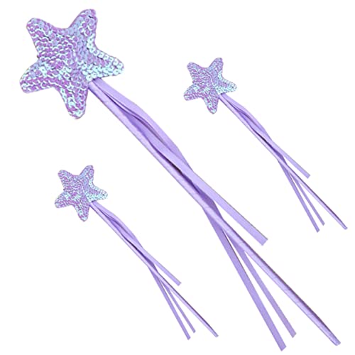 Gatuida 3 Stück Feenstäbe mit Glitzer Handheld Zauberstäbe für Partys Cosplay Fotografie Magische Leuchtende Pailletten Wände Sternform von Gatuida