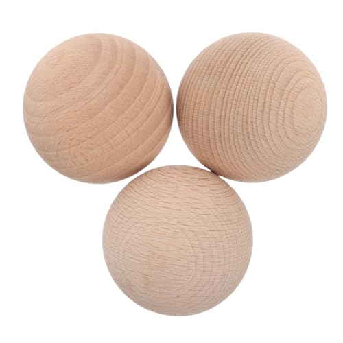 Gatuida 3 Stück Golf Krocket Holzbälle Golfballhalter Holzgolfbälle Holzkugeln Zum Basteln Golfball Holz Bastelbälle Golf Übung Holz Rundball Golfball Schüsse Buche Beige von Gatuida