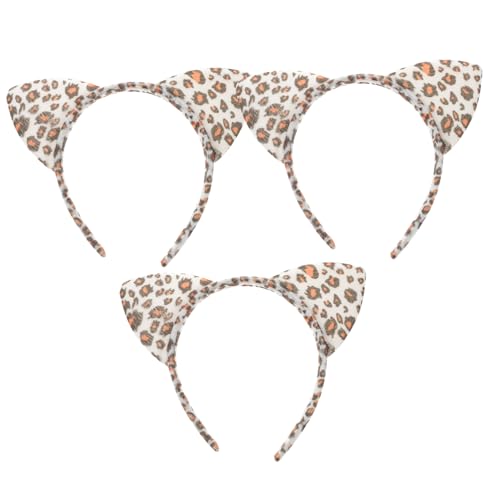 Gatuida 3 Stück Leopardenmuster Haarreif Tierischen Ohren Flexible Damen stirnbänder für Partys Karneval und Alltag Modische Haaraccessoires für Frauen und Mädchen von Gatuida