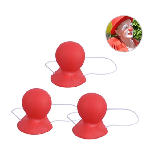 Gatuida 3 Stück Maskerade-Clown-Nase Clownnase Clown-nasen-stütze Hupende Clownsnase Rot von Gatuida