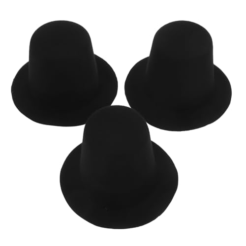 Gatuida 3 Stück Mini DIY Partyhüte Schwarz Leichte Puppenhüte zum Basteln Dekorative Mini Hüte für Puppen Kuscheltiere Haustiere Vielseitiges Zubehör für Auftritte und Festlichkeiten von Gatuida