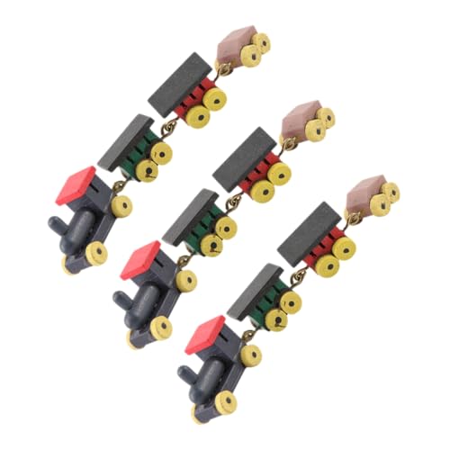 Gatuida 3 Stück Mini Zugpuppe Weihnachtszug Ornament Kleine Miniatur Weihnachtszug Dekorationen Weihnachtseisenbahn Realistische Heimdekoration Modellzug Mini Hauszubehör von Gatuida
