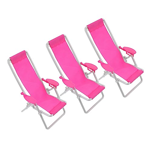 Gatuida 3 Stück Puppenstuhlzubehör Rosa Weiden Stütze Strandthema-Stuhldekor klein deko Zimmer kinderstuhl Chair Miniaturmöbel Strandstühle für Strandliegestuhl Abs von Gatuida