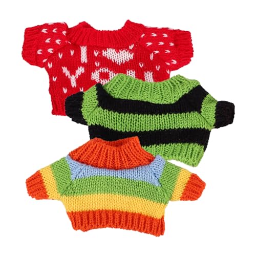 Gatuida 3 Stück Puppenzubehör Kuscheltier riesiger Bär ausgestopft Plüsch großer Bär austauschbare Bärenkleidung Stofftierkleidung Stofftierpullover Stoffbär-Grundkleidung Tierkostüme Garn von Gatuida