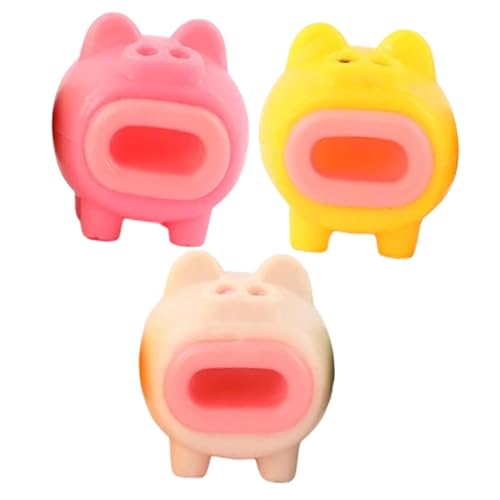 Gatuida 3 Stück Stress Schwein Quetschspielzeug Lustiges Elastisches Dekompressionsspielzeug für Erwachsene Kreatives Sensorisches Anti Bunte Partygeschenke Tragbar für Zufällige Farbe von Gatuida