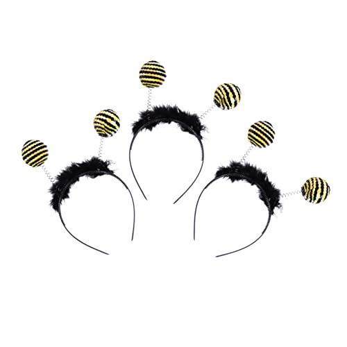 Gatuida 3 Stück Teiliges Bienen Stirnband mit Glitzer Applikation Dekoratives Haarband für Erwachsene für Karneval und Kostümpartys von Gatuida
